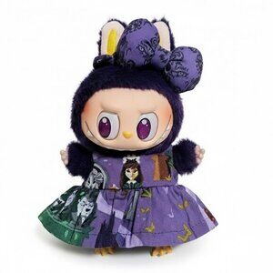 Disney Haunted Mansion Print Dress with Bow Labubu Outfit